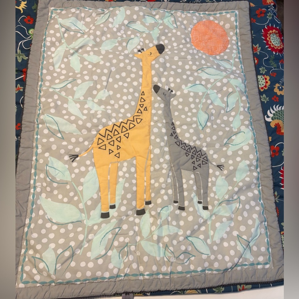 Just Born Crib Baby Blanket with Giraffes